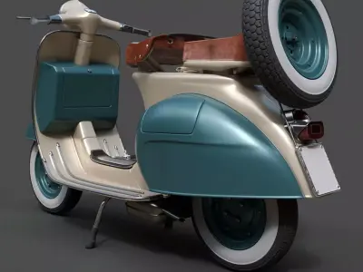 Vespa VNB 125-B Classic Scooter - High-Poly 3D Model 3D model