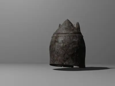 Armor old beat rusty Helmet  3D model