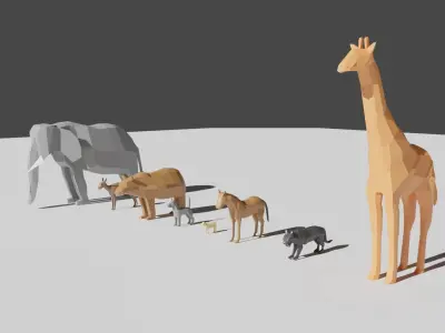 Low Poly Animal Pack for Free Free low-poly 3D model