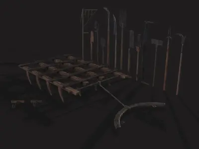15 Medieval Farmers Tools and Plow Pack