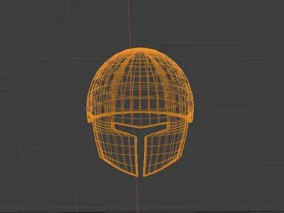 gold sporten helmet Low-poly 3D model