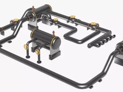 Industrial Gas Pipes Equipment 3D model