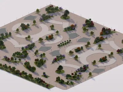 park-public park-Private Park Landscape Urban 3D model