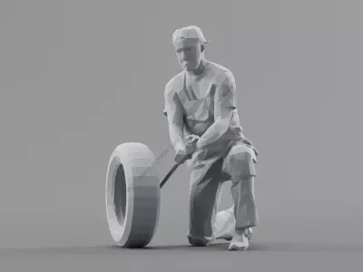 Lowpoly Car Mechanic Free 3D model