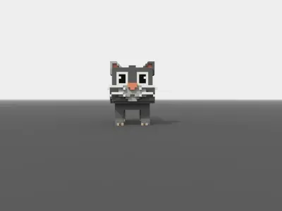 Voxel Cat Low-poly 3D model purchase