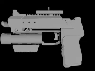 sci fi gun Low-poly 3D model