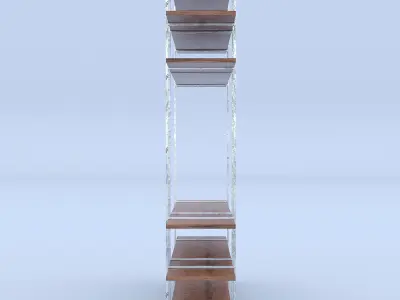 Bookcase Industrial 3D model