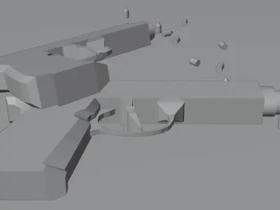 PISTOL two guns Low-poly 3D model