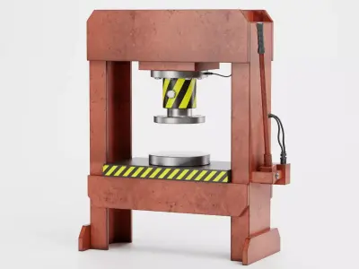 Hydraulic Press V1 - Optimized for Physics Simulations Low-poly 3D model