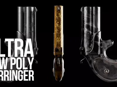 Ultra Low Poly Derringer Low-poly 3D model