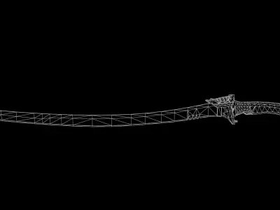 Sci-fi-Katana sword with orange handle Low-poly 3D model