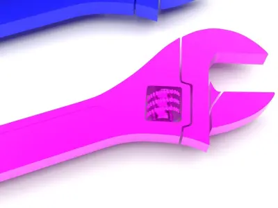 Colored Wrenches Set 3D model