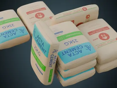 Cement Bag 1 Basic Low-poly 3D model