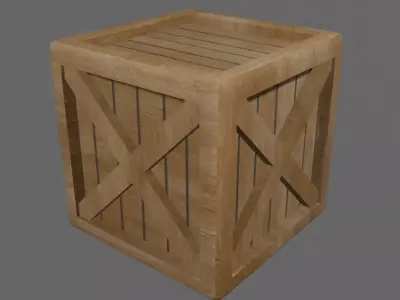 Wooden Crate Free low-poly 3D model 2