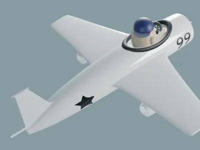 Aeroplane toy airplane with boy in cockpit 3D print model
