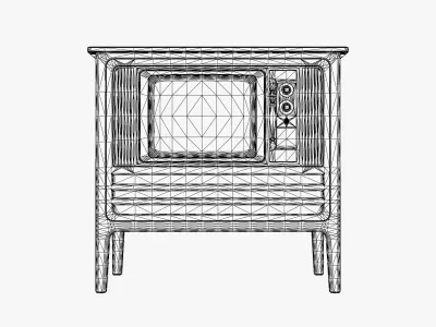 Vintage Television Low-poly 3D model
