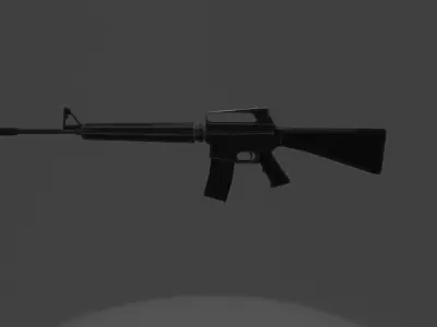 Low Polly M16 Low-poly 3D model