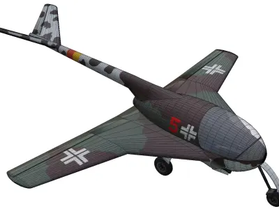 Libelle Messerschmitt p1110 Low-poly 3D model
