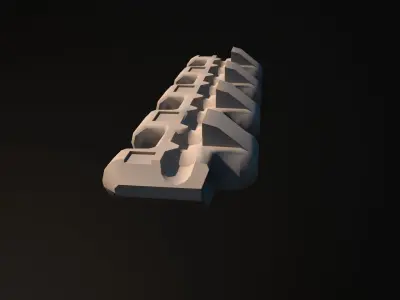 World War 2 tanks tracks Free 3D model