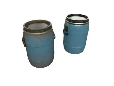 Water Barrel Low-poly 3D model