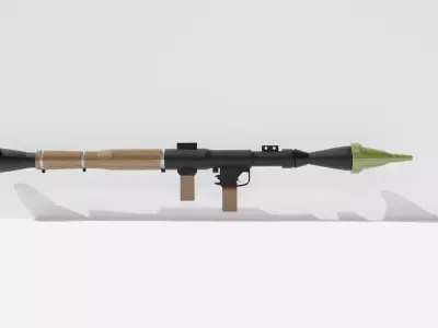 Low Poly RPG Gun Low-poly 3D model