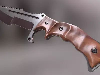 HuntsMan Knife PBR Low-poly 3D model