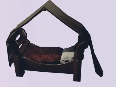 Arabian nights bed Low-poly 3D model