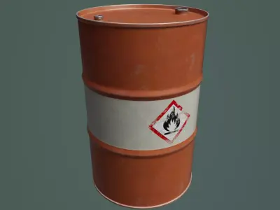 Oil Drum 01 Low-poly 3D model