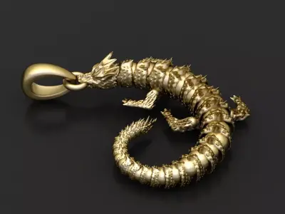 LIZARD REPTILE PENDANT 3D PRINTABLE MODEL 3D print model
