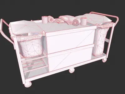 Cleaning Cart Low-poly 3D model purchase