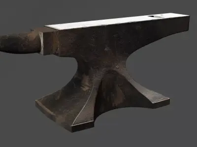 Low-poly 3d model of Anvil Game ready Free low-poly 3D model