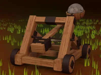 Medieval Catapult - Not Rigged 3D model