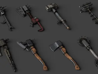 Modifiable Strike Weapons 2 3D Model Pack