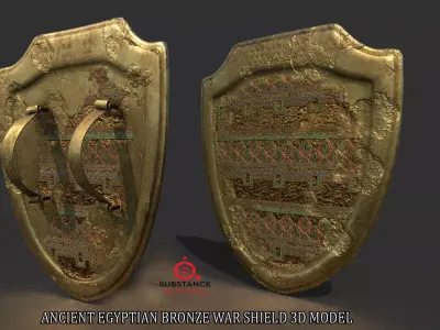 ANCIENT EGYPTIAN WAR SHIELD 3D MODEL Low-poly 3D model shop