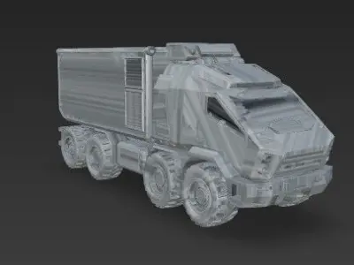 3D Printable Modern Military Transport Truck 3D print model