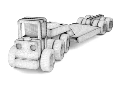 Wooden toy truck 23 3D model