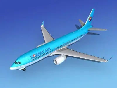 Boeing 737-800 Korean Air 3D model
