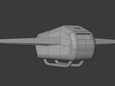 Sci-Fi Rusted Airbus Lowpoly Free 3D model