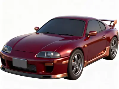 Midnight Crimson Sports Coupe 3D Model Low-poly 3D model