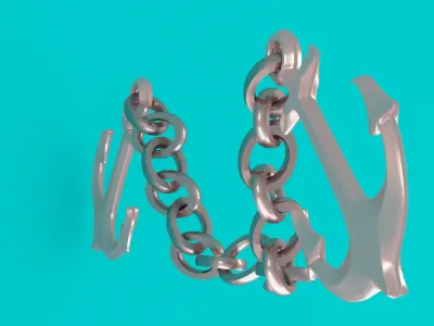 Anchor with chain  3D model