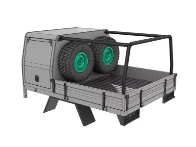 off road pickup truck bed and canopy 1 to 10 SCALE 3D print model