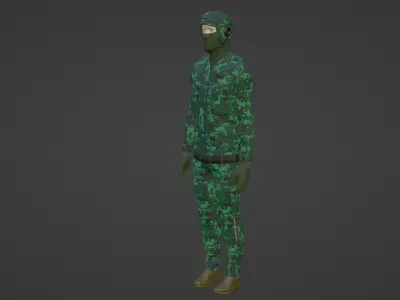Soldier V camouflage Low-poly 3D model