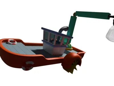 Cartoon Boat 3D model
