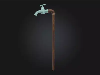 Old Water Spigot Vintage Faucet Model for Rustic and Historical  3D model