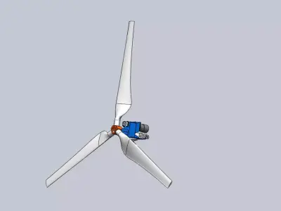 6 kw wind turbine with gear box Free 3D model