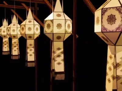 Yi Peng Lantern or Lanna Lantern Low-poly 3D model