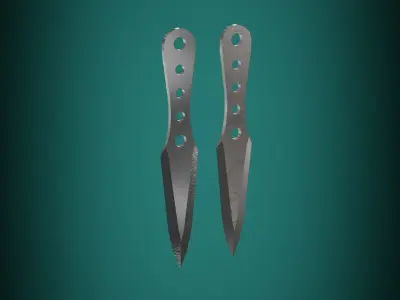 Throwing Knife Low-poly 3D model Free low-poly 3D model