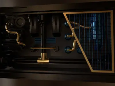 Sci fi Interior Wall Greeble - Module Low-poly 3D model