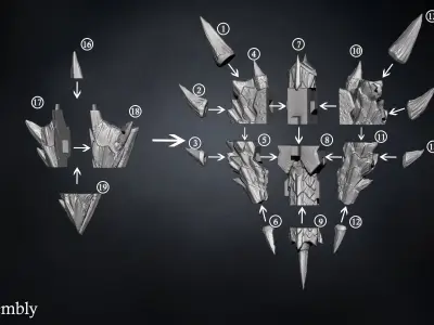 Monster Hunter World - Halberion Blade - Shield Part 3D print model