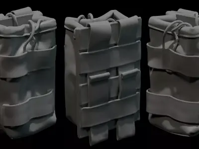 Marvelous Designer  AR15 Empty Ammo Pouch 3D model